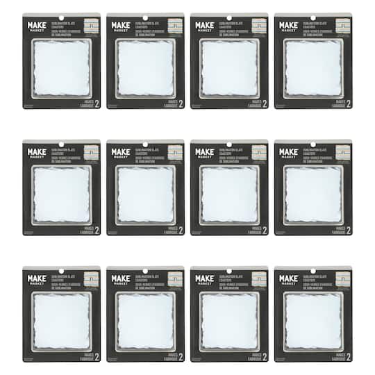 12 Packs: 2 ct. (24 total) Square Slate Sublimation Coasters by Make Market®
